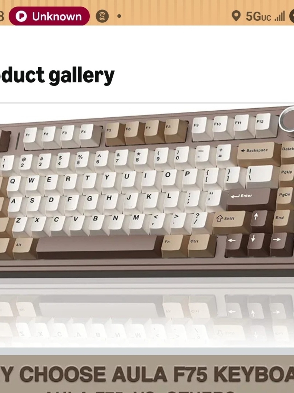 AULA F75 Wireless Mechanical Keyboard 75% RGB Hot Swappable White Brown